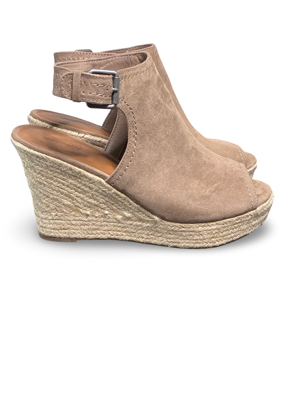 Universal Thread Taupe Suede Espadrille Wedge Sandals